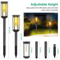 Tomcare Solar Lights Outdoor Bright Larger 6 Pack Solar Pathway Lights Up To 16Hrs Waterproof Solar Garden Lights Solar Powered