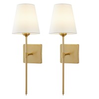 Wall Sconces Sets Of 2 White Fabric Shades Wall Sconces Hardwired Retro Industrial Wall Lamps Bathroom Vanity Sconces Wall Li