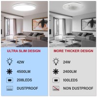 Lzhome 4Pack Led Ceiling Light 42W 4500Lm Ultrathin Surface Mount Light Fixtures 158 Inch 3000K4500K6000K 3Cct Selectable