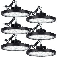 Evbforu 6 Pack Ufo Led High Bay Light 150W High Bay Led Lights 21 000Lm 160Lmw 5000K Led Shop Light With Ip66 Commercial Wa