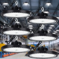 Evbforu 6 Pack Ufo Led High Bay Light 250W High Bay Led Lights 35 000Lm 5000K Led Shop Light With Ip66 Commercial Warehouse Ar