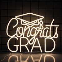 Jesalah Congrats Grad Neon Sign Led Letters Neon Sign Graduation Party Neon Light Usb Warm White Sign For Wall Decor Dorm Class