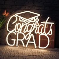 Jesalah Congrats Grad Neon Sign Led Letters Neon Sign Graduation Party Neon Light Usb Warm White Sign For Wall Decor Dorm Class