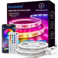 Kimdelee 100Ft Ip68 Outdoor Led Strip Lights Waterproof, 24V Rgb Outdoor Lights Color Changing With Bluetooth App Remote Music Sync, Rope Lights For Outdoor, Pool, 100Ft (3 Rolls X 33.3Ft)