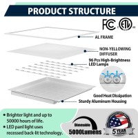 Allsmartlife 2X2 Led Flat Panel Light 6Pack Dimmable 5Cct Options 3000K6000K 24W30W40W Backlit 2X2Ft Led Troffer Ligh