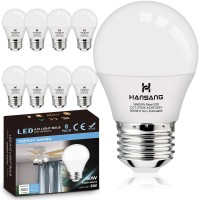 Hansang E26 Appliance Light Bulb, 2700K Warm White, 60 Watt Equivalent Small Light Bulb, E26 Led Bulb For Ceiling Fan, A15 Light Bulb, 600Lm 120V, Cri85+, Eye Protection, 120V, Non-Dimmable 8 Pack