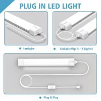 Airand Led Ceiling Light Fixture With Plug 5000K Triproof Led Tube Light 16W Linkable Closet Light For Workbench Kitchen Baseme