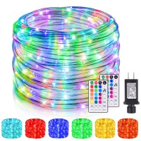 Nazuwke 99Ft Led Rope Lights Outdoor 18 Colors Changing Fairy String Light Plug In With Remote Ip68 Waterproof 300 Leds Multic