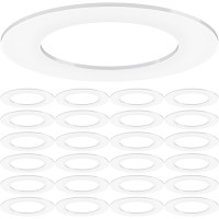 Sunco 24 Pack Goof Rings For 4 Inch Recessed Lights White Can Light Goof Trim Ring Outer Diameter 67Inch Inner Diameter 425