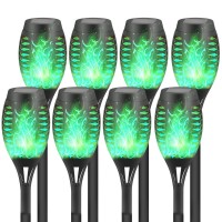 Faishilan 8Pack Blue Solar Flickering Flame Torches Waterproof Solar Garden Lights Outdoor Solar Lights For Yards And Flame