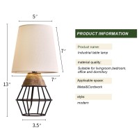 Gsafava 13 Modern Industrial Black Rattan Metal Table Lamp Boho Hollowed Out Base Small Beside Lamp For Living Room Bedroom O