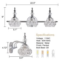 Djfhko Vanity Lights For Bathroom Vanity Light Fixtures Chrome Vanity Lights For Bathroom 3 Light Bathroom Vanity Light Fixtures