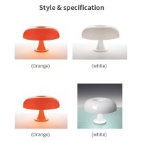 Led Mushroom Table Lamp For Hotel Bedroom Bedside Living Room Decoration Aesthetic Cool Retro Lighting Modern Minimalist Desk Lights (Color : Orange, Size : Usb)