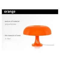 Led Mushroom Table Lamp For Hotel Bedroom Bedside Living Room Decoration Aesthetic Cool Retro Lighting Modern Minimalist Desk Lights (Color : Orange, Size : Usb)