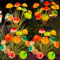 Kohlrabi Solar Garden Lights Solar Mushroom Lights Outdoor Upgraded 48Led Solar Mushroom Yard Decor Outside Waterproof Garden