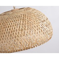 Hchunqjor Bamboo Large Pendant Light Fixture 178 Inch Onelight Adjustable Rustic Basket Handmade Woven Pendant Lighting For Ki