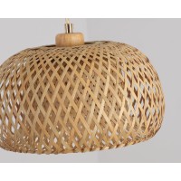 Hchunqjor Bamboo Pendant Light Fixture Onelight Adjustable Boho Basket Handmade Woven Pendant Lighting For Kitchen Island Sink