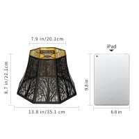 Etched Forest Metal Lampshade Outer Black Inner Gold 79 X 138 X 87 Inch Alucset Large Beveled Octagon Metal Lamp Shade Fits F