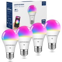 Lightinginside Smart Light Bulbs 60W Equivalent, 800Lm 9W Wifi Smart Bulb Compatible With Alexa/Google Assistant/Smart Life, A19 E26 Color Changing Bulb No Hub Required,2.4G Wifi Only,Etl Listed,4Pcs