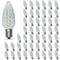 50Pack C9 Christmas Lights Led Replacement Bulbs,Shatterproof & Waterproof Plastic C9 Led Bulbs For Outdoor String Lights, E17 Base, 0.6W Equivalent To 7W, Warm White 2700K, 50Lm Holiday Decoration