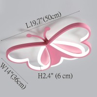 Modern Ceiling Light Fixture Led Bedroom Ceiling Lights Children'S Room Flush Mount Ceiling Lamps Creative Butterfly Design Boy Girl Kindergarten Cartoon Style Light Fixture (Pink, White Light)