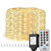 Solhice 75 Ft Led Rope Lights Outdoor With Remote Control, 280 Leds Waterproof Dimmable Warm White 2700K Tube Lights Plug In With Timer For Bedroom, Deck, Indoor Decor (Not Connectable)