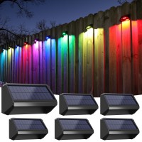 Bridika Solar Fence Lights 8 Colors Warm White Cool White And Rgb Bright Deck Lights Solar Outdoor Waterproof Dusk To Dawn F