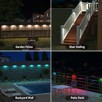 Bridika Solar Fence Lights 8 Colors Warm White Cool White And Rgb Bright Deck Lights Solar Outdoor Waterproof Dusk To Dawn F