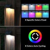 Bridika Solar Fence Lights 8 Colors Warm White Cool White And Rgb Bright Deck Lights Solar Outdoor Waterproof Dusk To Dawn F