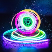 Pautix Ip65 Waterproof Rgb Smart Ic Cob Led Strip Light Addressable 24Ft75M 24V Color Flowing Strip Light Multicolor Flexible