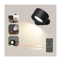 Deyagoo Led Wall Sconce Wall Mounted Lamp With Rechargeable Battery Operated 3 Color Temp 3 Brightness 360 Magnetic Ball Rot