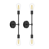 Fadimikoo 2Light Black Bathroom Light Fixtures Modern Wall Sconces Lighting Fixtures Indoor Semi Flush Mount Ceiling Light Fo