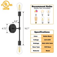 Fadimikoo 2Light Black Bathroom Light Fixtures Modern Wall Sconces Lighting Fixtures Indoor Semi Flush Mount Ceiling Light Fo