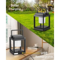 Outdoor Table Lamp Led Lamps For Nightstand Solar Lanterns Outdoor Hanging For Patio Waterproof Cordless Battery Operated Lam