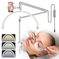 Beautycity Half Moon Lash Light For Eyelash Extensions Half Moon Lash Lamp With Phone Holder For Makeup Nail Facial Tattoo