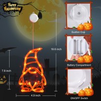 Lolstar Halloween Lights 3 Pack Orange White And Purple Gnomes Window Lights With Suction Cup Upgrade Timer Function And Slowl