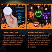 Lolstar Halloween Lights 3 Packs Spellbook Cat And Cauldron Halloween Lights With Suction Cup Upgrade Timer And Slowly Fade M