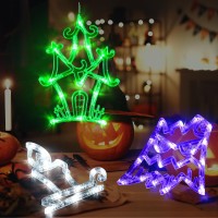 Lolstar Halloween Lights3 Pack Ghost Tree Haunted House Candle Window Lights With Suction Cup Upgrade Timer And Slowly Fade