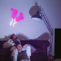 Dracey Cowboy Boots Neon Sign Pink Cowgirl Boots Led Signs Neon Light Western Cowboy Wall Decor Usb Powered For Bedroom Game