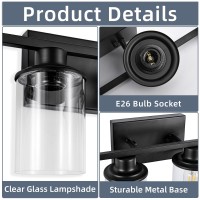 Lousace 4 Light Bathroom Vanity Light Matte Black Bathroom Light Fixtures Modern Bathroom Lights Over Mirror With Clear Glass