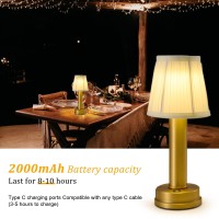 Eypid 2000Mah Battery Operated Table Lamps 3W Led Table Lamp Dimmable Portable Table Lamp 3 Level Brightness Cordless Table Lamp