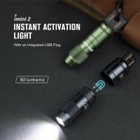 Olight Imini 2 Edc Rechargeable Keychain Flashlight, 50 Lumens Compact And Portable Mini Light, Tiny Led Keyring Lights With Built-In Battery Ideal For Everyday Carry And Emergencies (Black)