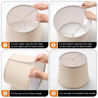 Linen Lamp Shades Set Of 2 10 X 12 X 9 Inch Medium Size Drum Spider Lampshades With 8 Inch Harp Brown Rustic Lamp Shade For