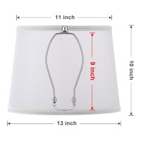 White Lamp Shades Set Of 2 11 X 13 X 10 Inch Medium Large Size Drum Lampshades With 9 Inch Harp Modern Fabric Lamp Shade