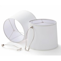 White Lamp Shades Set Of 2 12 X 14 X 11 Inch Large Size Drum Spider Lampshades With 10 Inch Harp Modern Fabric Lamp Shade F