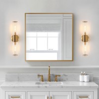 Kuzzull Wall Sconces Set Of Two Brushed Brass Gold Wall Mounted Lamp Indoor Sconces Wall Lighting With Stripped Glass Shade Mode