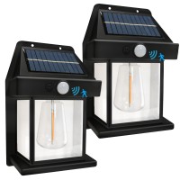 Solar Wall Lights Outdoor Wireless Dusk To Dawn Porch Lights Fixture Solar Wall Lantern With 3 Modes Motion Sensor Waterpro