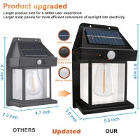 Solar Wall Lights Outdoor Wireless Dusk To Dawn Porch Lights Fixture Solar Wall Lantern With 3 Modes Motion Sensor Waterpro