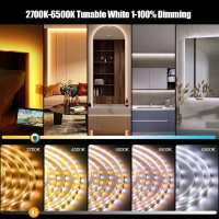 Wefomey White Led Strip Lights 100Ft Dimmable Led Light Strip Warm White To Cool 2700K6500K Bright 24V Led Tape Light With Re