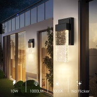 Beslowe Outdoor Wall Light Fixtures With Crystal Bubble Glass Waterproof Exterior Sconces Led Wall Lanterns Porch Lights Wall